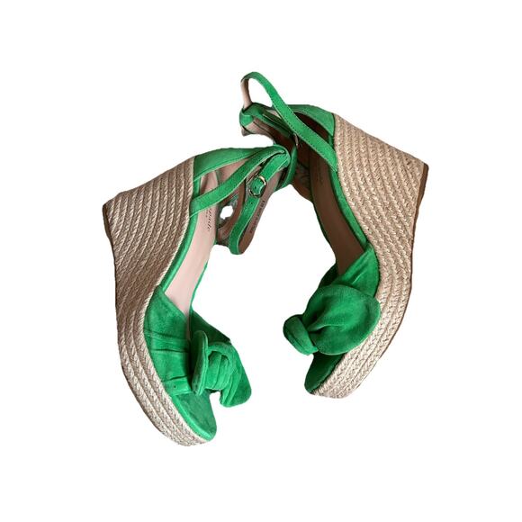 Kate Spade Green Wedge Heels With Bow | 8.5 - Picture 3 of 4